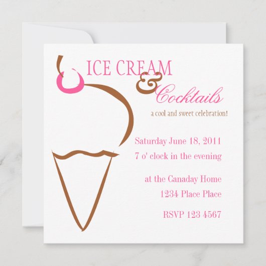 Invitation Files de Crème Glacée (Devant)