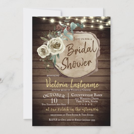 Invitation Filière de bois de pays tranche Feux de cordes rus (Devant)