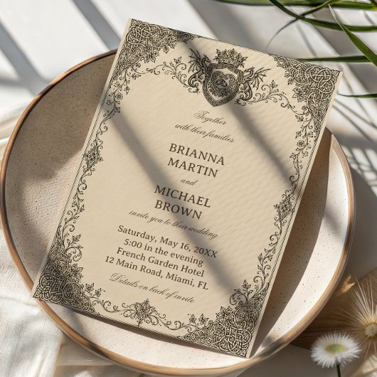 Invitation Filigrane Celtique Héraldique Royale