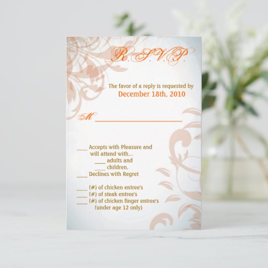 Invitation Filigree Automne Swirl 3.5x5 R.S.V.P. (Debout devant)
