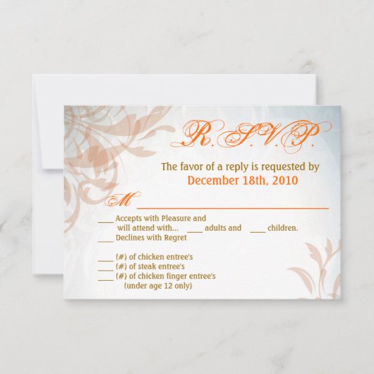 Invitation Filigree Automne Swirl 3.5x5 R.S.V.P. (Devant)