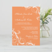 Invitation Filigree Swirl Orange (Debout devant)