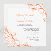 Invitation Filigree Swirl Orange (Devant / Derrière)