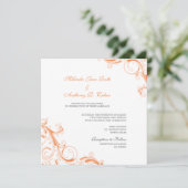 Invitation Filigree Swirl Orange (Debout devant)