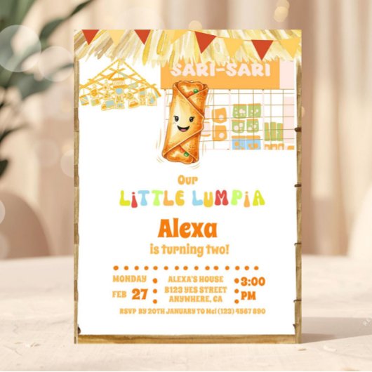 Invitation Filipino Petit Lumpia Thème Anniversaire