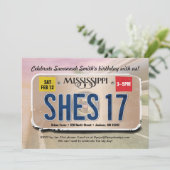 Invitation Fille 17e anniversaire Mississippi Licence Invitat (Debout devant)