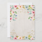 Invitation Fille 1er Anniversaire Cerf Antlers Rustique Wild  (Dos)