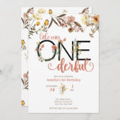 Invitation Fille 1er anniversaire | Little Miss Onederful (Devant / Derrière)