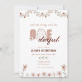 Invitation Fille 1er anniversaire | Rainbow Boho (Devant)