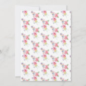 Invitation Fille 1er anniversaire Woodland rose Floral (Dos)