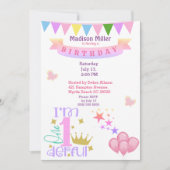 Invitation Fille 1er et Merveilleuse fête d'anniversaire (Devant)