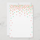 Invitation Fille 2 Anniversaire DEUX FÊTES Confetti rose Turq (Dos)