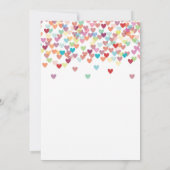 Invitation Fille 3e anniversaire Coeurs Confetti Parties scin (Dos)