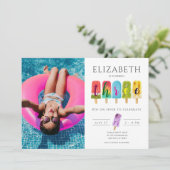 Invitation Fille 3e anniversaire Popsicle été Crème de glace (Debout devant)