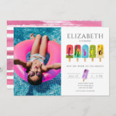 Invitation Fille 3e anniversaire Popsicle été Crème de glace (Devant / Derrière)