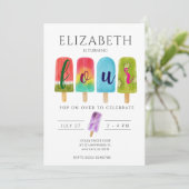Invitation Fille 4e anniversaire Popsicle Summer Party (Debout devant)
