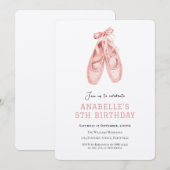 Invitation Fille 5ème anniversaire de ballet (Devant / Derrière)