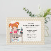 Invitation Fille à coudre (Debout devant)