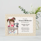 Invitation Fille à coudre (Debout devant)