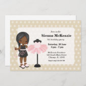 Invitation Fille à coudre (Devant / Derrière)