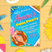 Invitation Fille à la Fête de Piscine