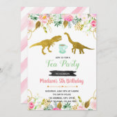 Invitation fille à la fête du T-Rex (Devant / Derrière)