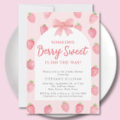 Invitation Fille à la fraise douce Baby Shower