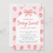 Invitation Fille à la fraise douce Baby Shower (Devant)