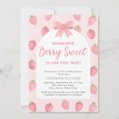 Invitation Fille à la fraise douce Baby Shower (Devant)