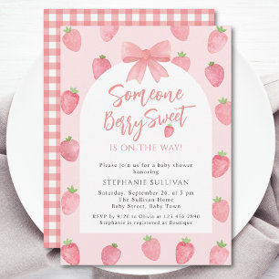 Invitation Fille à la Fraise Sucrée Baby Shower