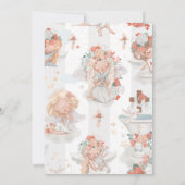 Invitation Fille à l'aquarelle Ange Baptême (Dos)