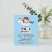Invitation Fille à l'Unicorn Pool Flottant Anniversaire de en (Debout devant)