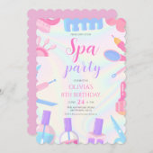 Invitation Fille à thème spa anniversaire (Devant / Derrière)
