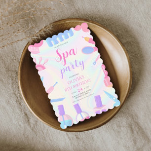 Invitation Fille à thème spa anniversaire