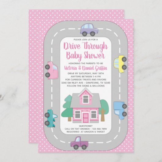 Invitation Fille à travers le Baby shower