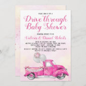 Invitation Fille à travers le Baby shower (Devant / Derrière)