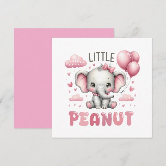 Invitation Fille adorable petite cacahuète (Devant / Derrière)