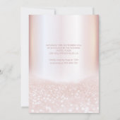 Invitation Fille adorable rose or glittery ombre invitatio (Dos)