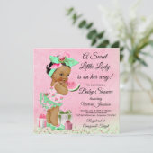 Invitation Fille afro-américaine Baby Shower Pastèque (Debout devant)