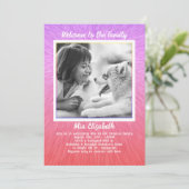 Invitation Fille âgée Adoption photo Anniversaire Modèle de f (Debout devant)