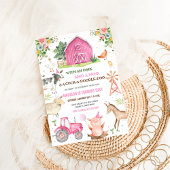 Invitation Fille Animaux de ferme Barnyard Anniversaire