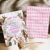 Invitation Fille Animaux de ferme Barnyard Balloon fête d'ann