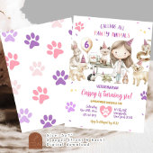 Invitation Fille Animaux vétérinaires Anniversaire de enfant