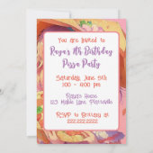 Invitation Fille Anime Anniversaire Pizza Party (Dos)