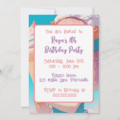 Invitation Fille Anime avec Cupcake fête d'anniversaire (Dos)