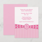Invitation Fille Anniversaire (Devant / Derrière)