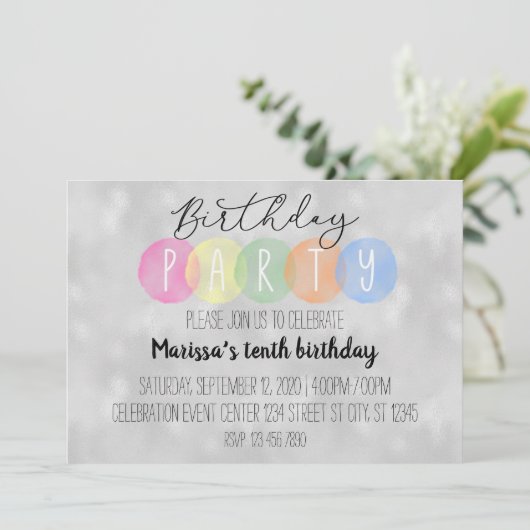 invitation fille anniversaire (Debout devant)