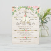 Invitation Fille Anniversaire Aventure BOHO Teepee Arrow Wood (Debout devant)