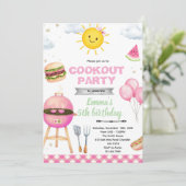 Invitation fille anniversaire barbecue (Debout devant)