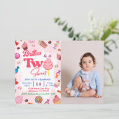 Invitation Fille Anniversaire Bonbon Deux Soirées Douces (Debout devant)